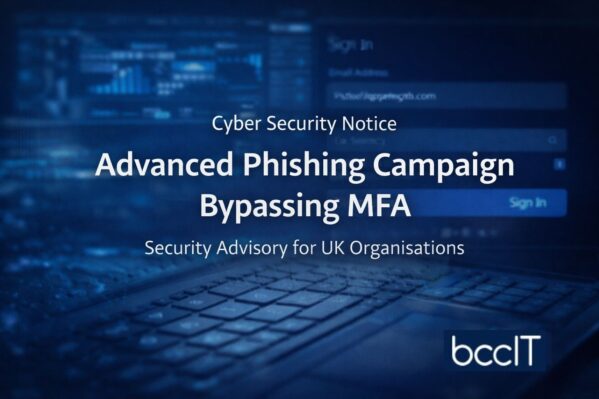 Cyber security alert highlighting a sophisticated phishing campaign designed to bypass multi-factor authentication (MFA)