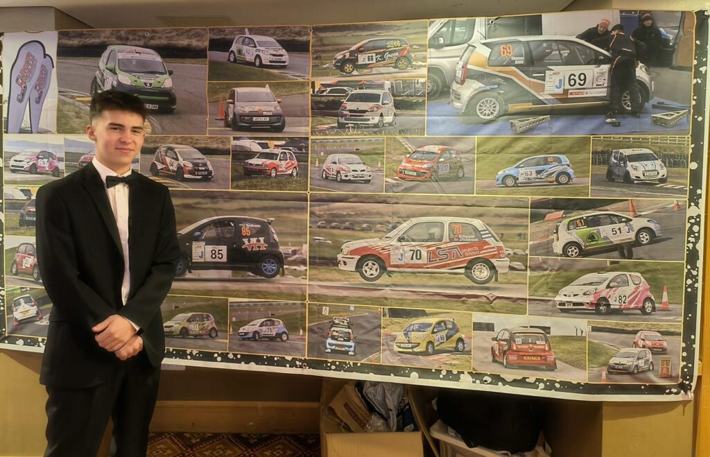 Ioan Thomas with motorsport display reflecting heritage and early influences