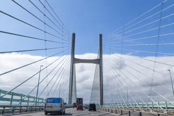 BCC IT van crossing the Severn Bridge representing IT support across Wales, South Wales and the South West